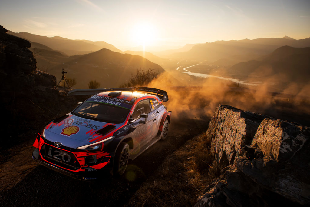 Thierry Neuville (BEL) Nicolas Gilsoul (BEL) of team Hyundai Shell Mobis WRT is seen at special stage nr. 8 during the World Rally Championship Monte-Carlo in Gap, France on January 25, 2019