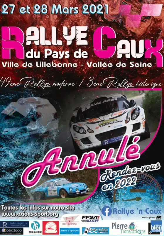 Le Rallye du Pays de Caux Ville de Lillebonne est annulé