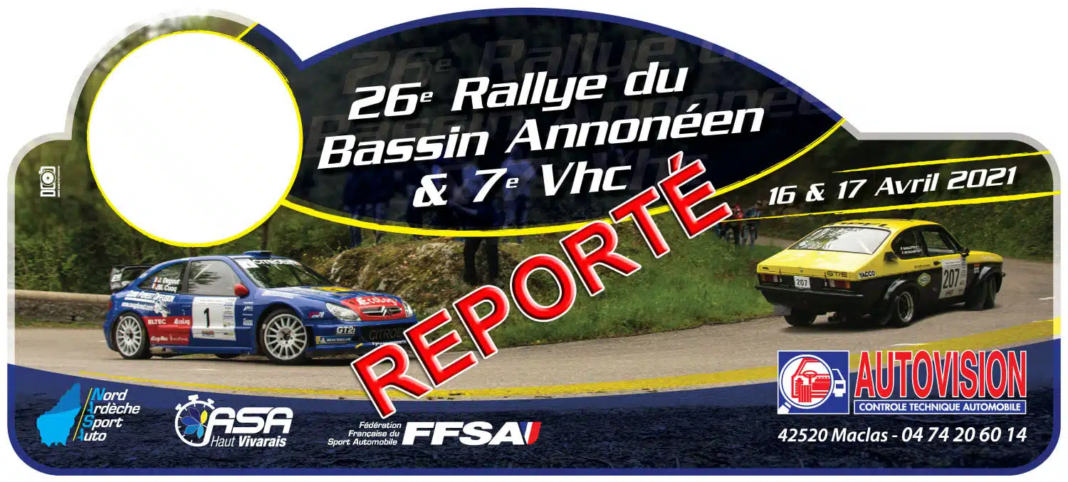 You are currently viewing Le 26 ème Rallye du Bassin Annonéen est reporté…