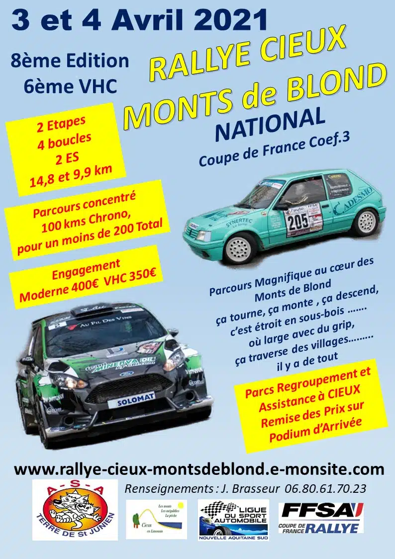 You are currently viewing Le 8ème Rallye Cieux Monts de Blond change de date !