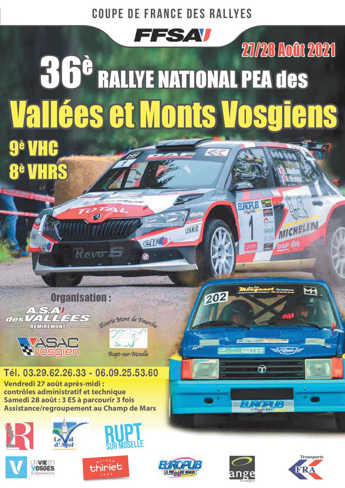 You are currently viewing 36 ème Rallye National des Vallées et Monts Vosgiens : Les engagés