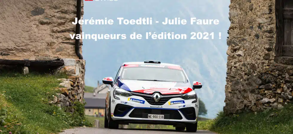 Lire la suite à propos de l’article Le titre de Champions Suisse Rallye Junior et le Clio Trophy Swiss 2021 pour Jérémie Toedtli – Julie Faure !