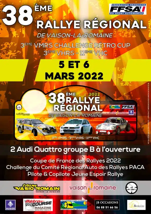 Lire la suite à propos de l’article Le Rallye De Vaison la Romaine 2022 : Les engagés