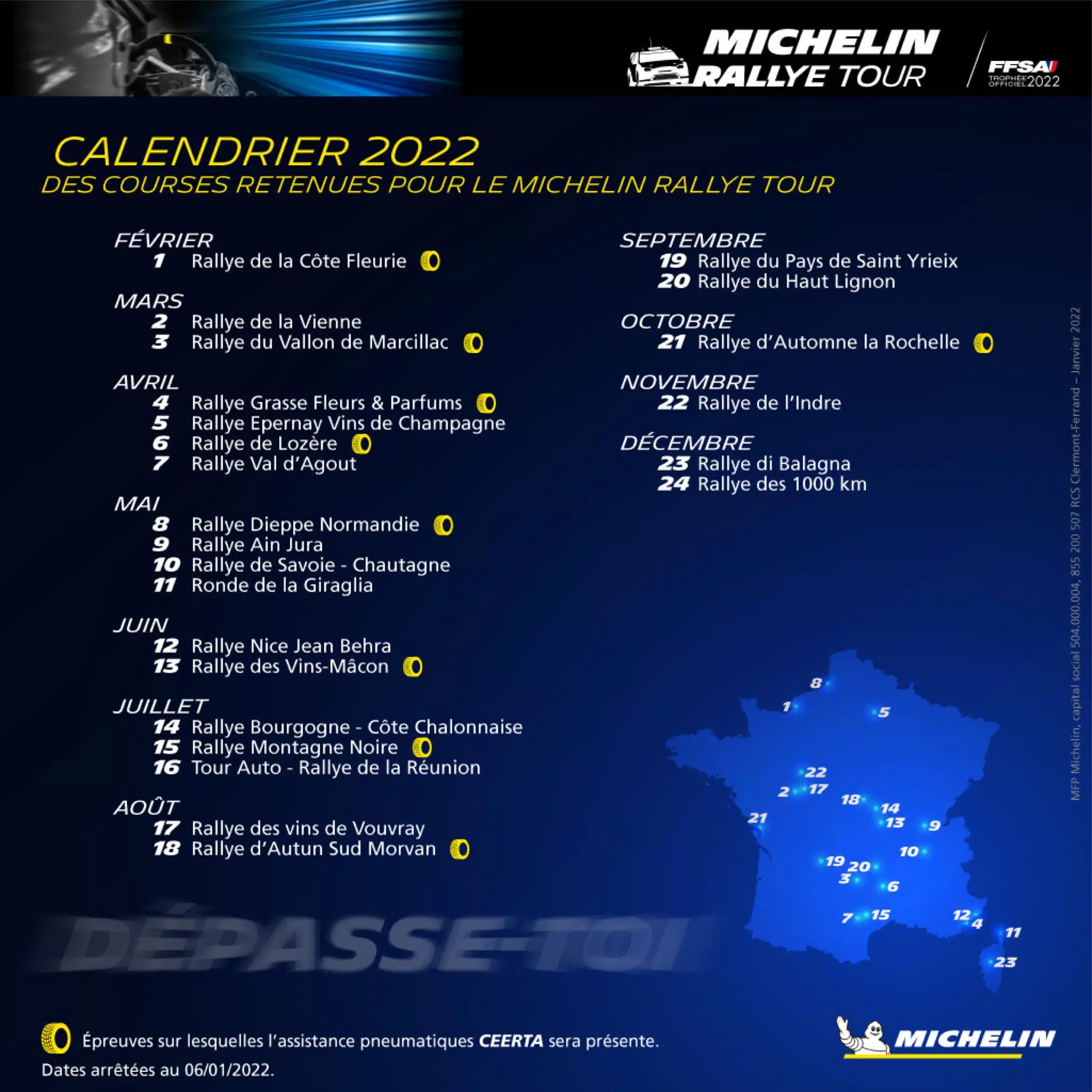Lire la suite à propos de l’article 24 épreuves au programme du Michelin Rally Tour !