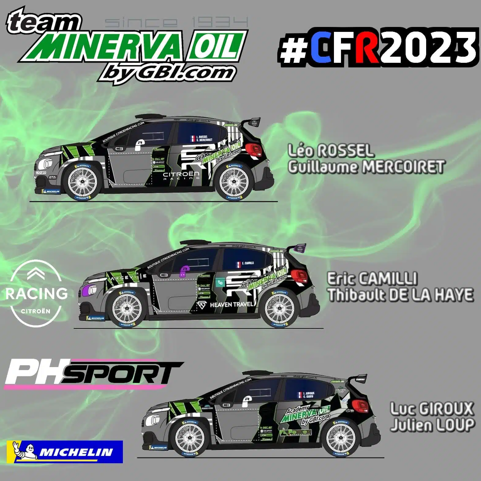 You are currently viewing Le Team Minerva Oil by GBi engage trois C3 Rally2 en Championnat de France
