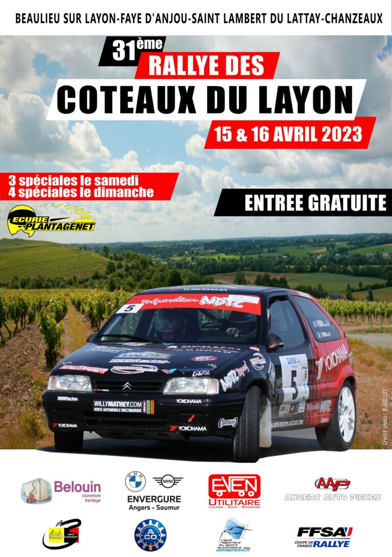 Layon Rablay Rallye des Coteaux du Layon 2023 - Rallye Infos