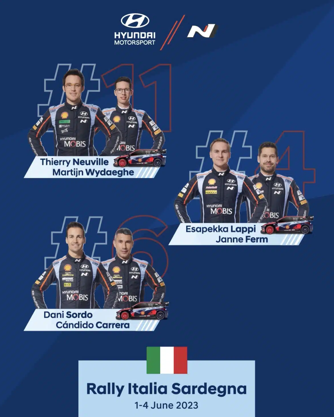 Lire la suite à propos de l’article Dani Sordo confirmé en Sardaigne dans la 3 ème Hyundai…