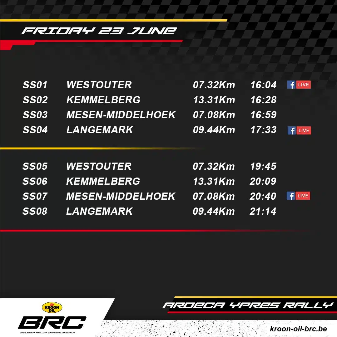 Lire la suite à propos de l’article Pour suivre l’Ardeca Ypres Rally en Live…