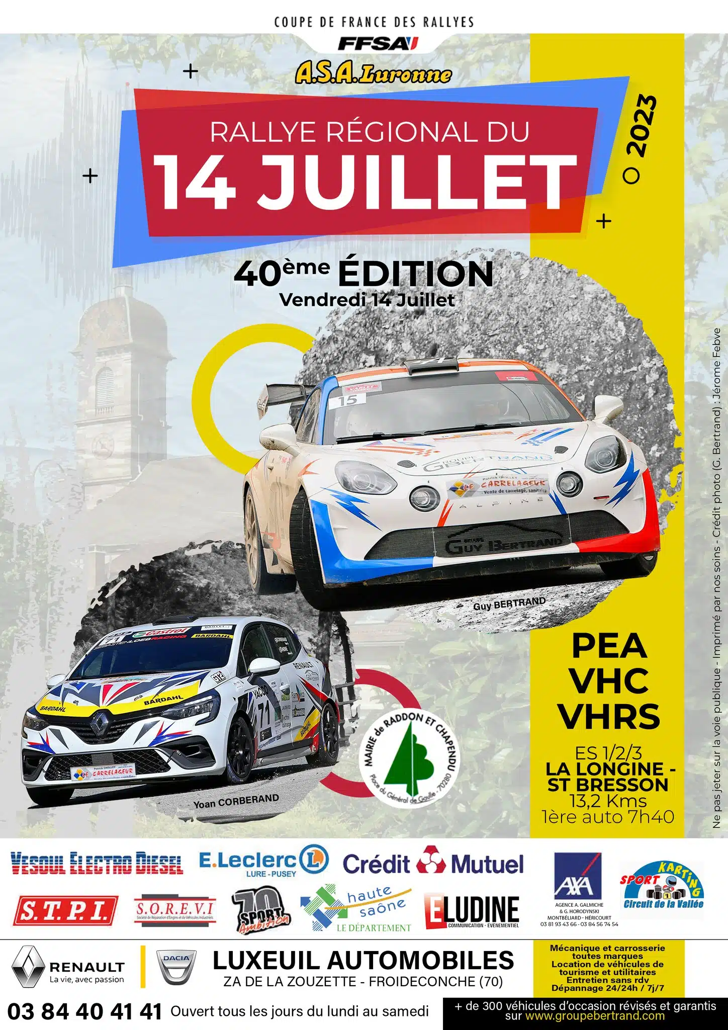 Lire la suite à propos de l’article Rallye régional du 14 juillet 2023 : Présentation & Engagés