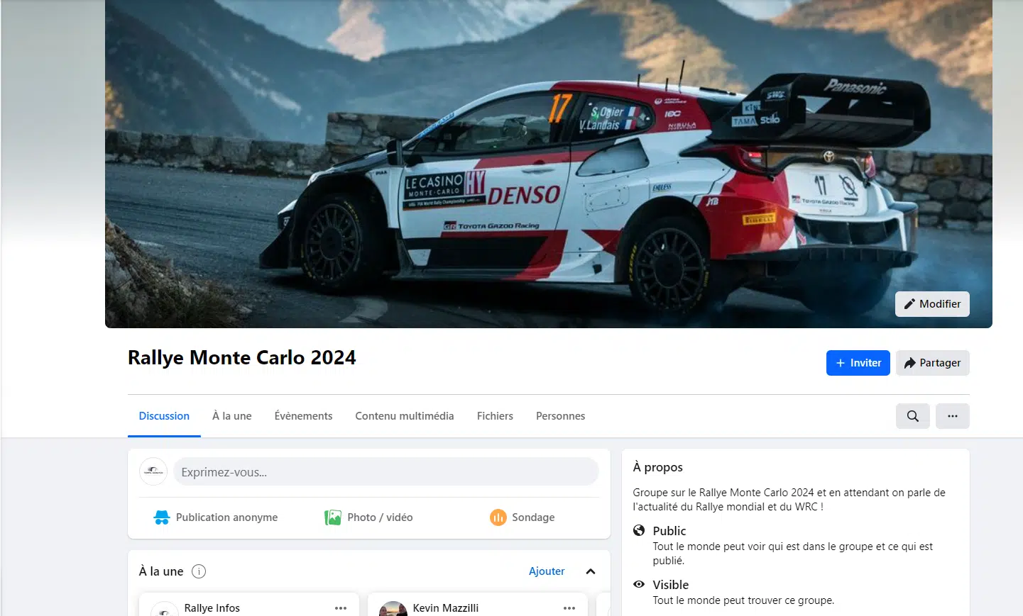 Lire la suite à propos de l’article Groupe Facebook – Rallye Monte Carlo 2024