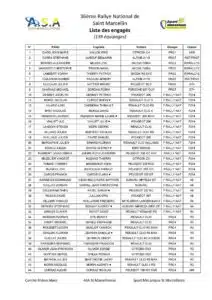 Rallye de Saint Marcellin 2024 - Engagés