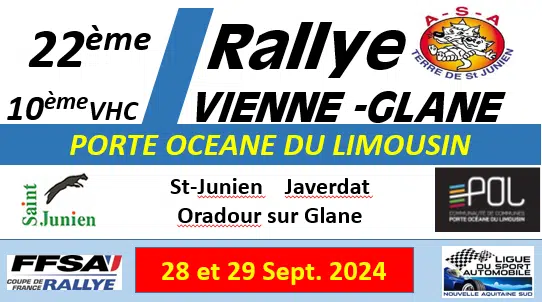 Lire la suite à propos de l’article Rallye Vienne Glane 2024 : Liste des engagés