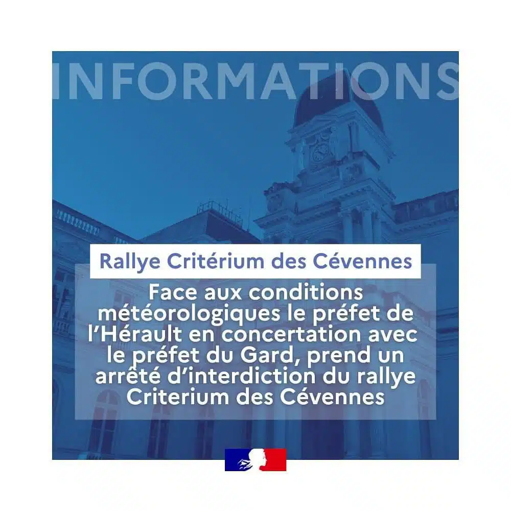 Lire la suite à propos de l’article Le Critérium des Cévennes 2024 est annulé