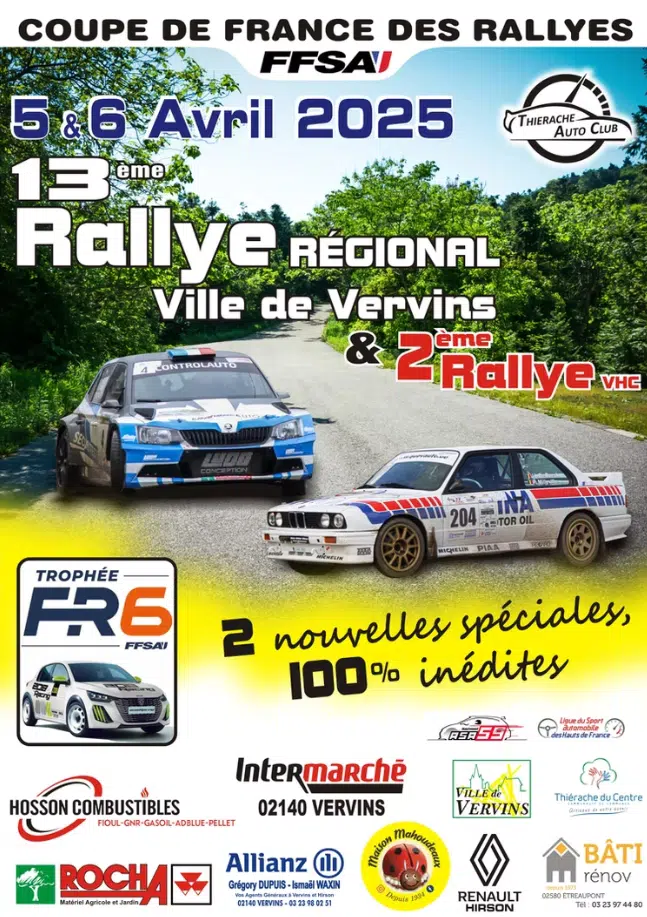 Lire la suite à propos de l’article Rallye Ville de Vervins 2025