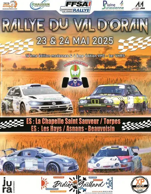 Lire la suite à propos de l’article Rallye du Val d’Orain 2025 – Liste des engagés