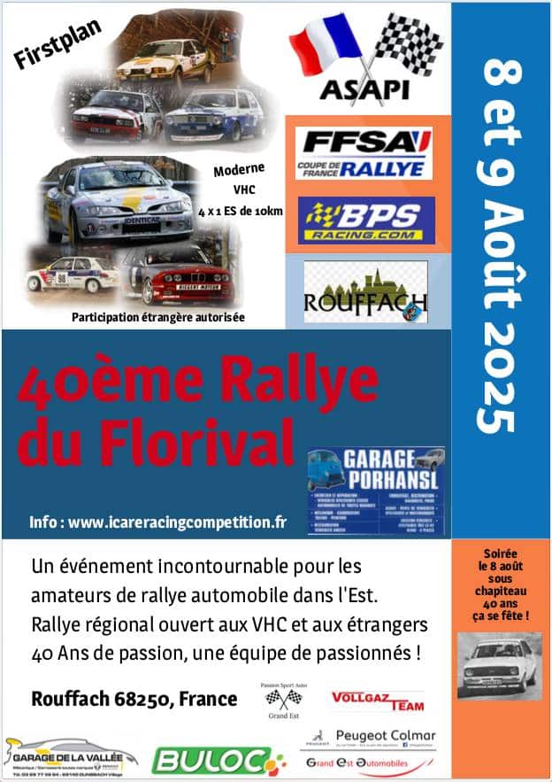 Lire la suite à propos de l’article Rallye du Florival 2025 – Temps en direct