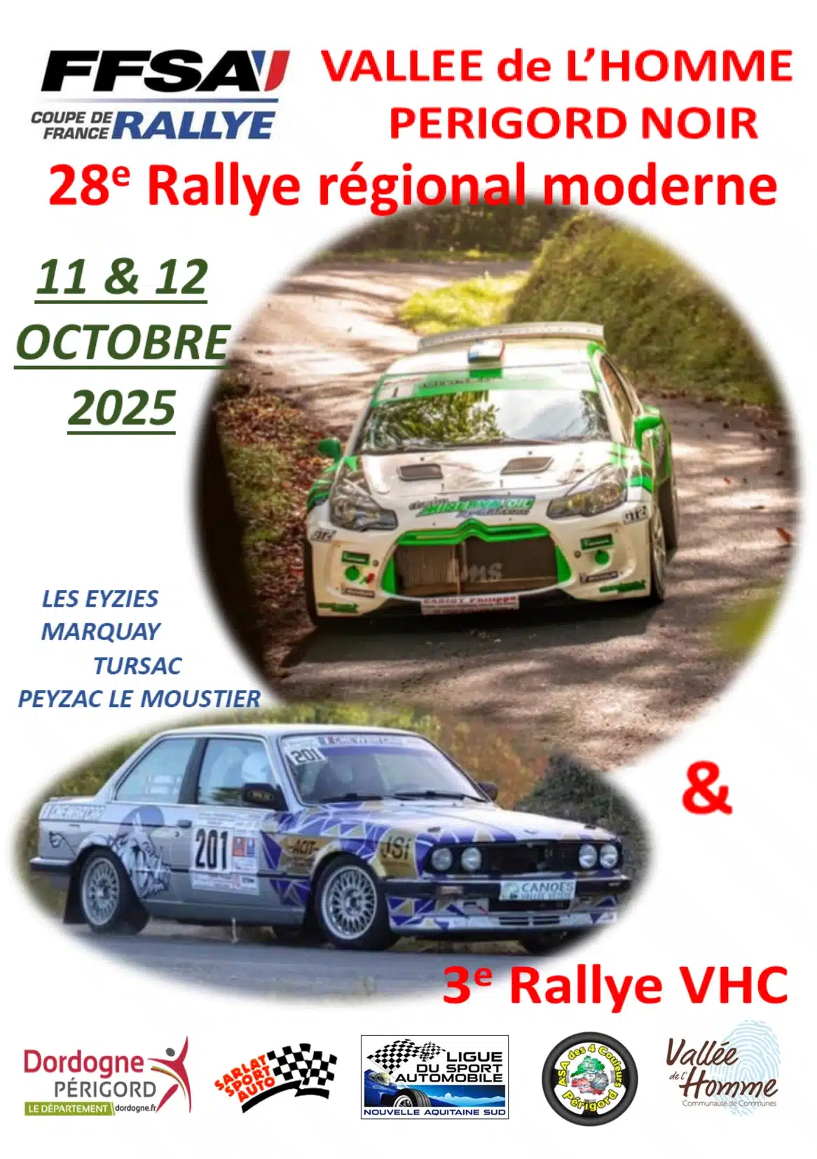 Lire la suite à propos de l’article Rallye Vallée de l’Homme Périgord Noir 2025 – Liste des engagés