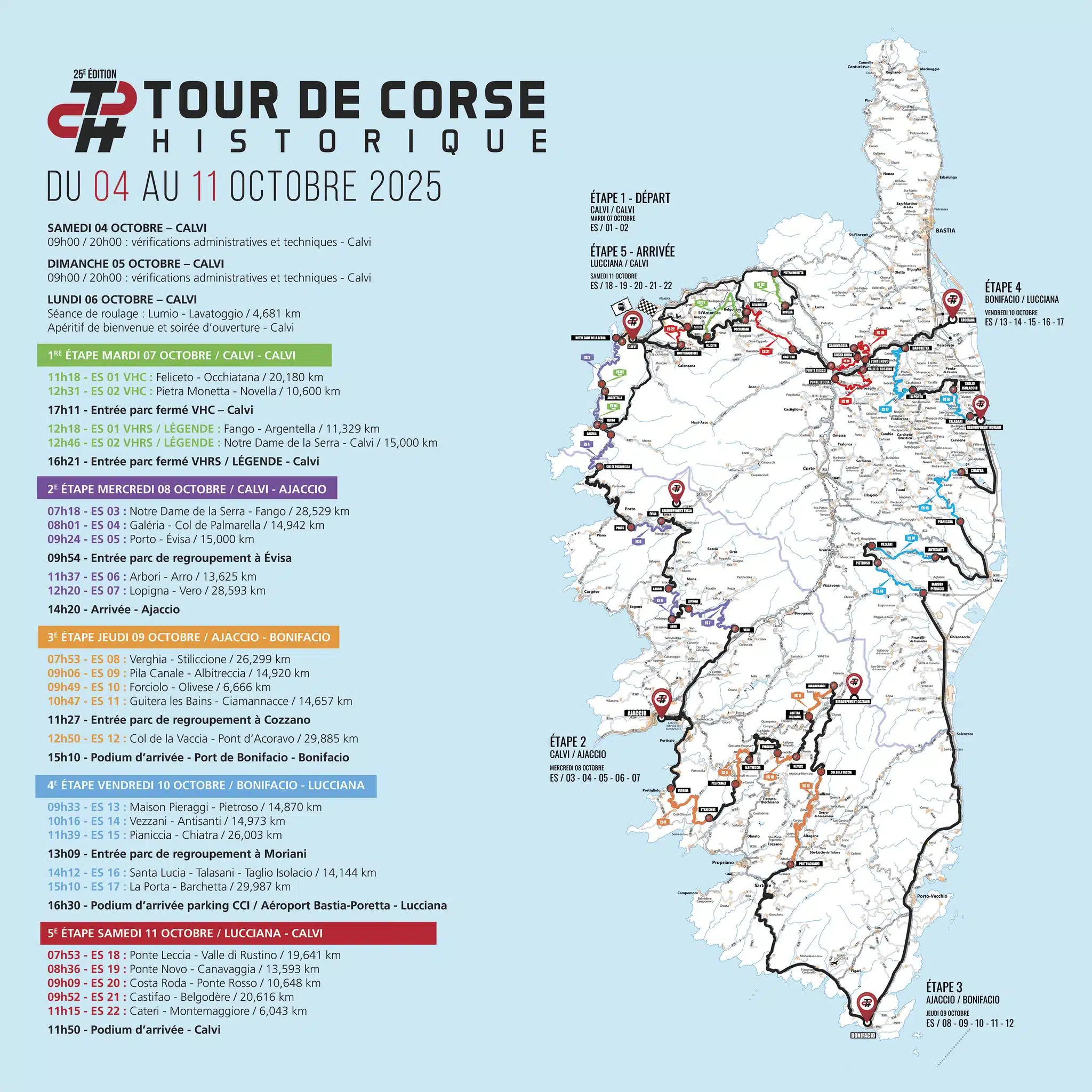 Lire la suite à propos de l’article Tour de Corse Historique 2025 – Parcours