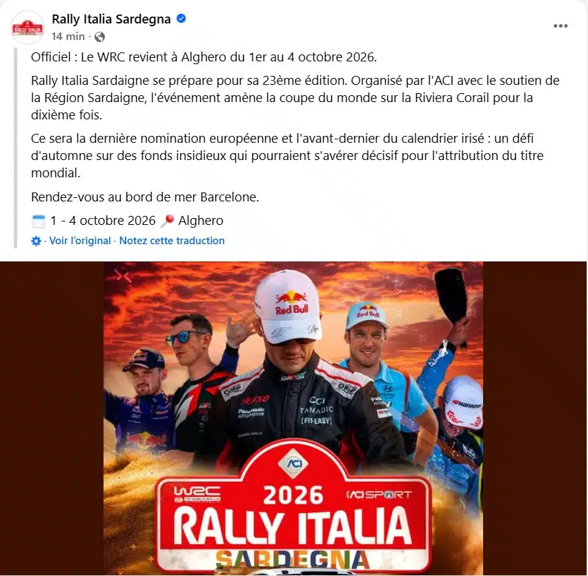 Rallye de Sardaigne 2026