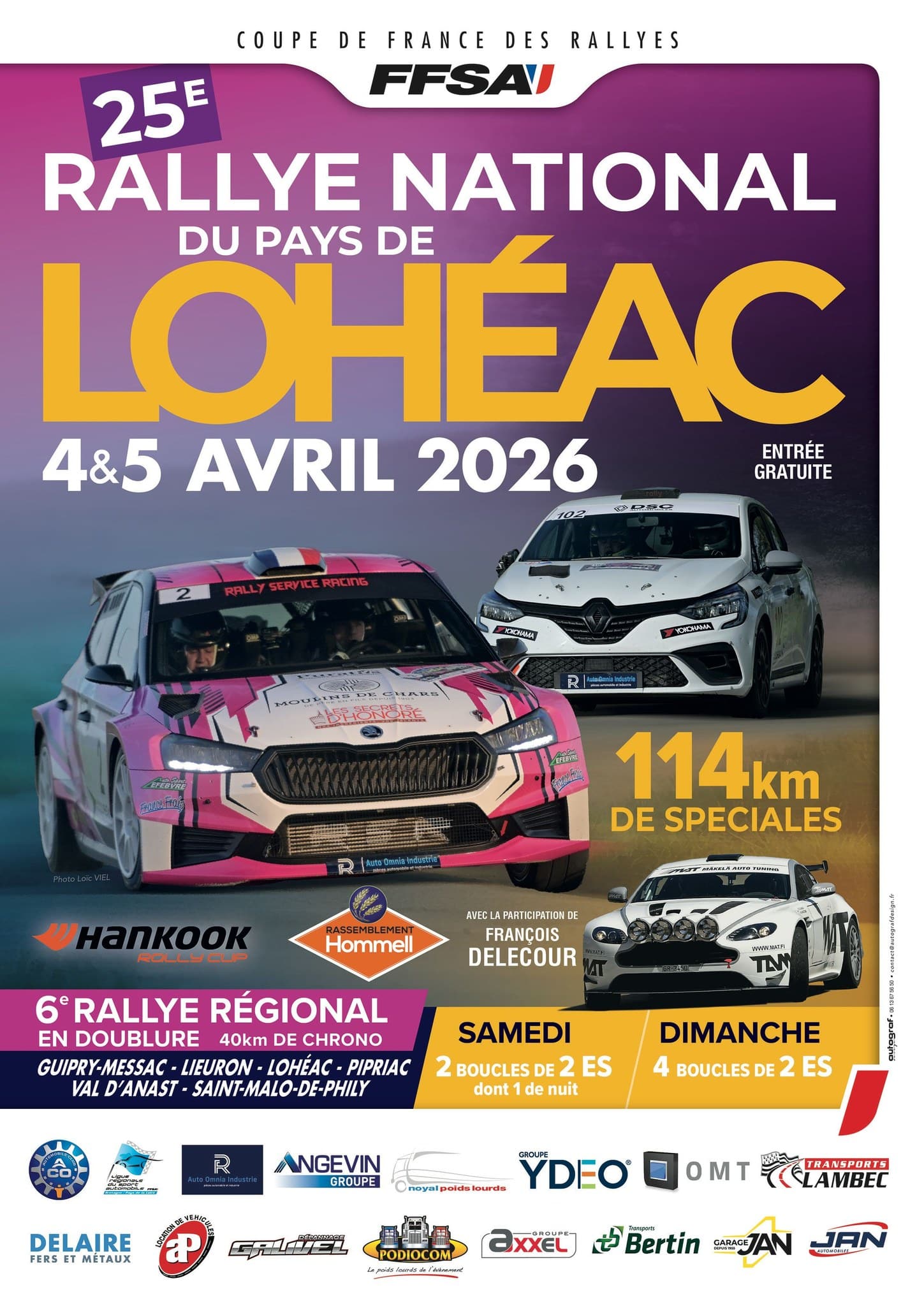 Lire la suite à propos de l’article Rallye du Pays de Lohéac 2026 – Liste des engagés