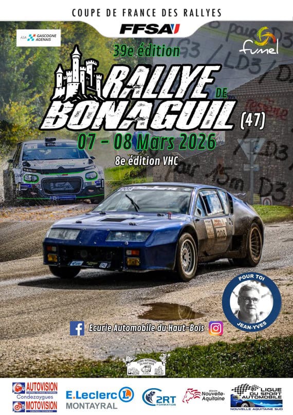 Lire la suite à propos de l’article Rallye de Bonaguil 2026 – Liste des engagés