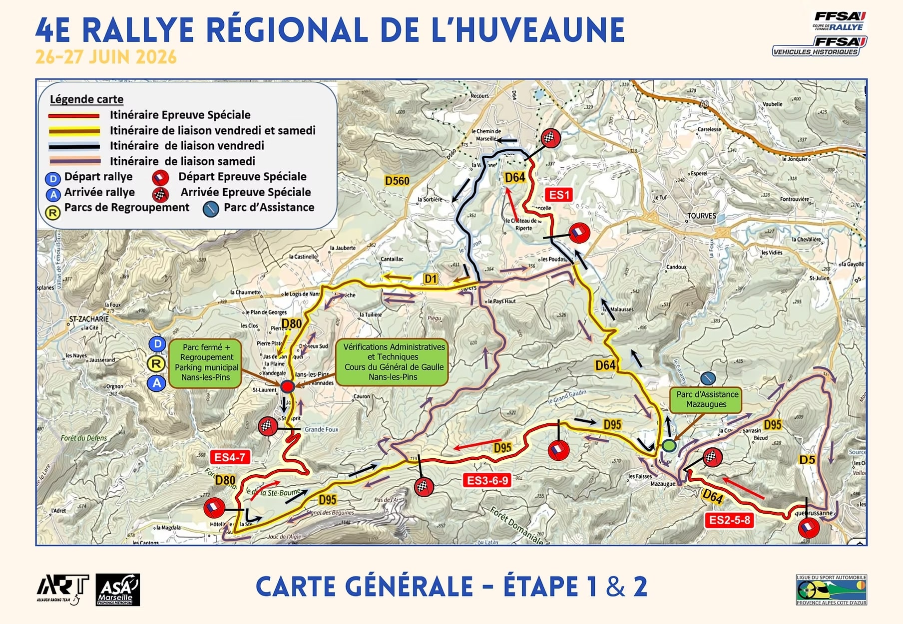 Rallye Régional de l'Huveaune 2026 - Carte générale