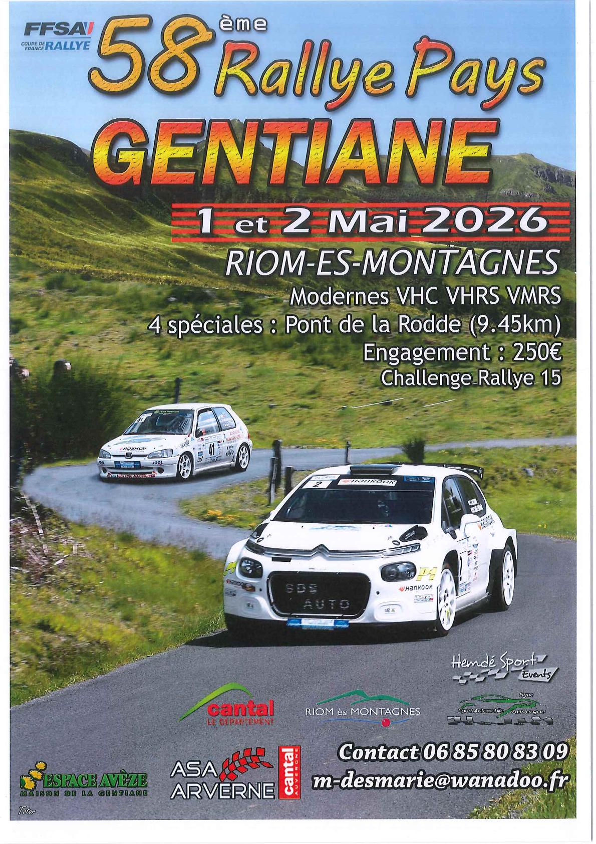 Lire la suite à propos de l’article Rallye du Pays Gentiane 2026 – Liste des engagés