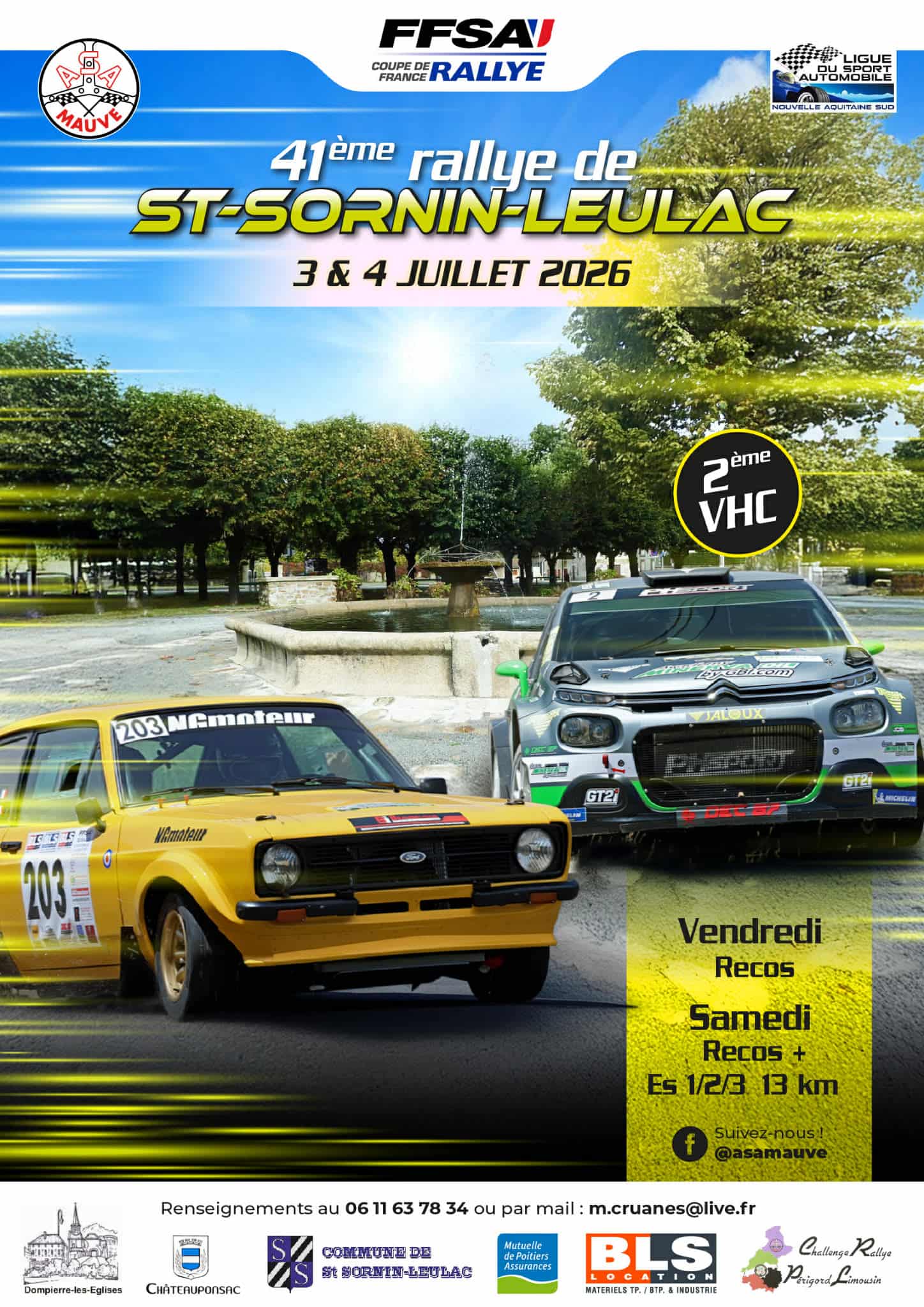 Lire la suite à propos de l’article Rallye de Saint-Sornin-Leulac 2026