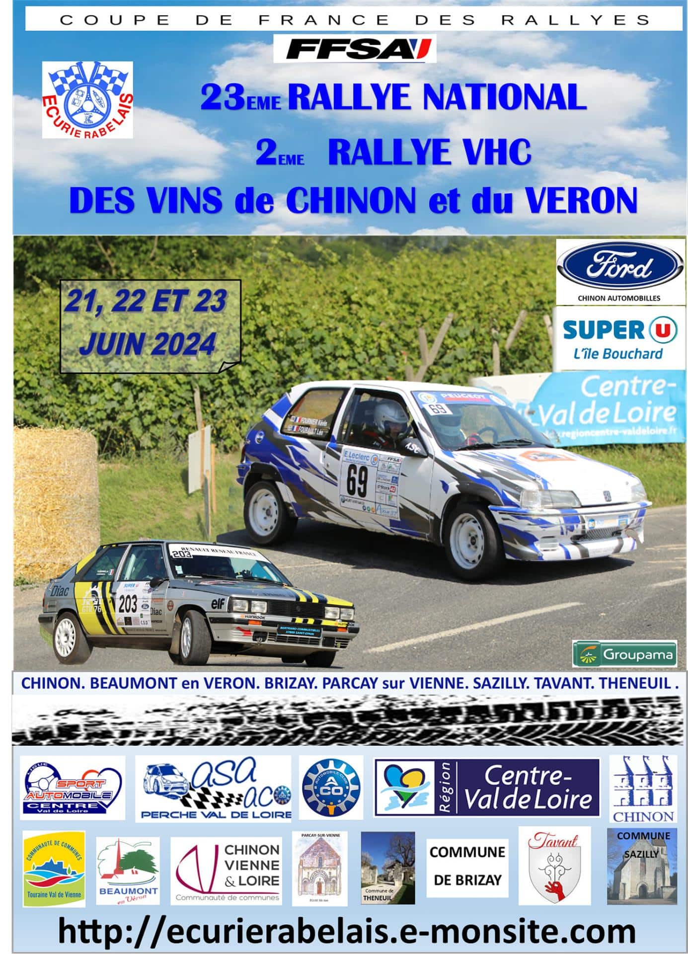 Lire la suite à propos de l’article Rallye des Vins de Chinon et du Véron 2026 : 107 équipages au départ