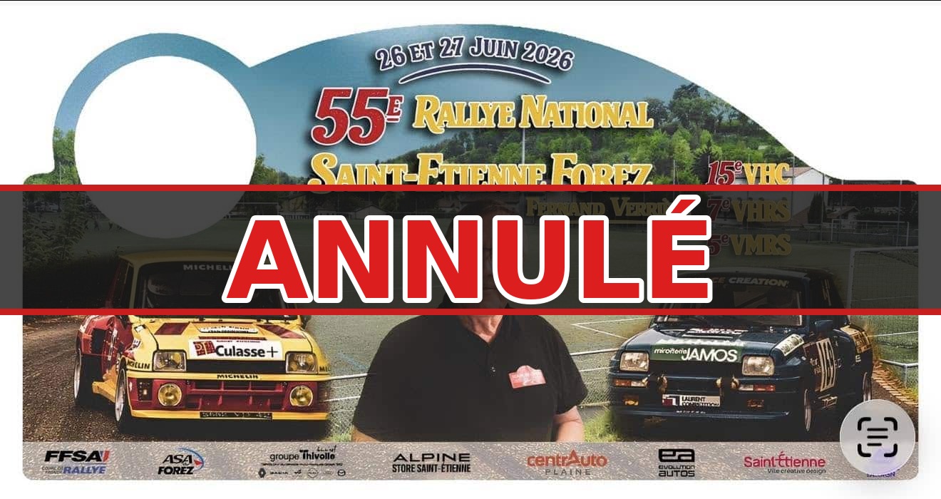 You are currently viewing Rallye Saint-Étienne Forez 2026 : la 55e édition annulée en raison de la canicule