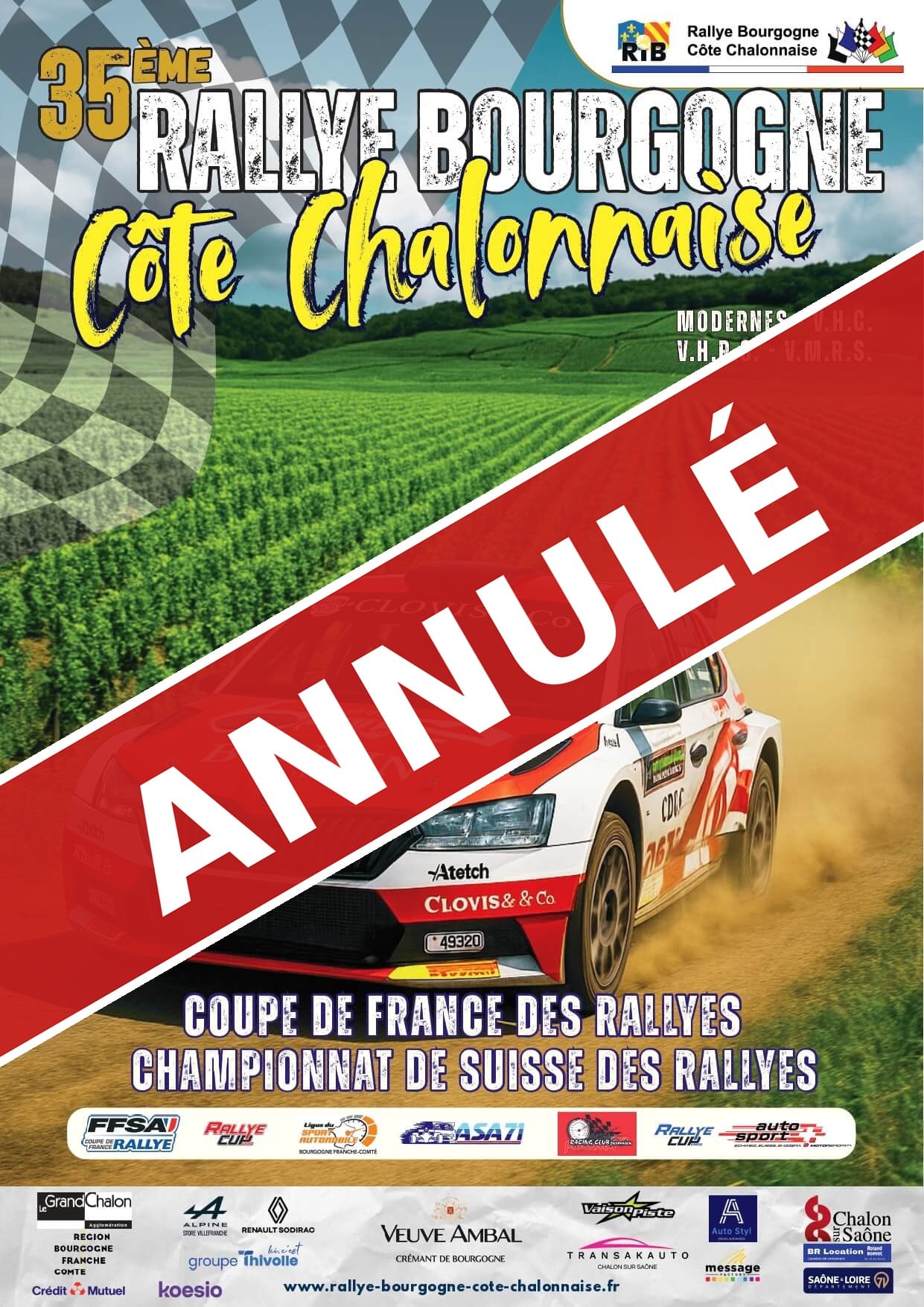 You are currently viewing Le Rallye Bourgogne Côte Chalonnaise 2026 est annulé