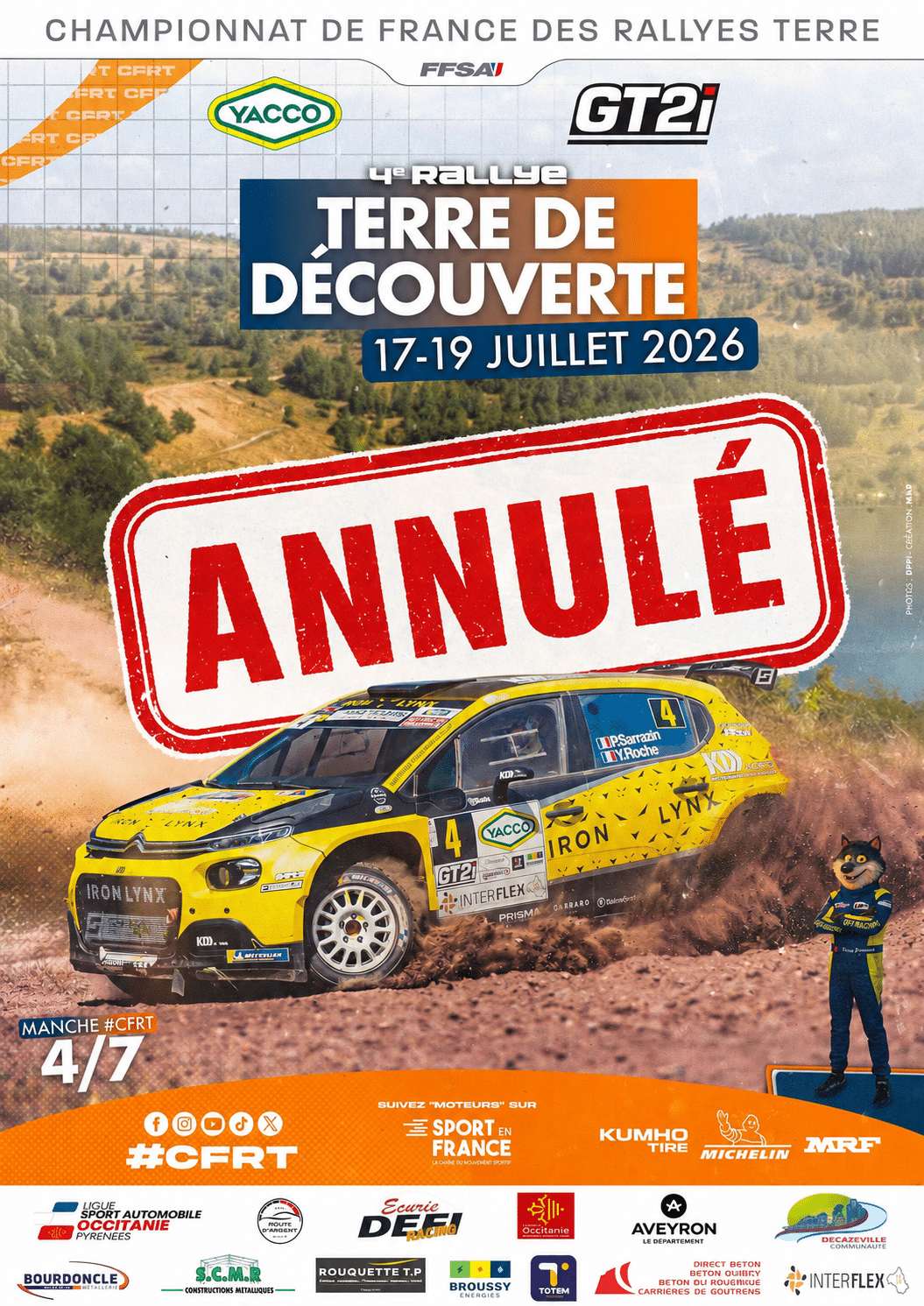 Lire la suite à propos de l’article Rallye Terre de Découverte 2026 : l&rsquo;épreuve du Championnat de France des Rallyes Terre annulée