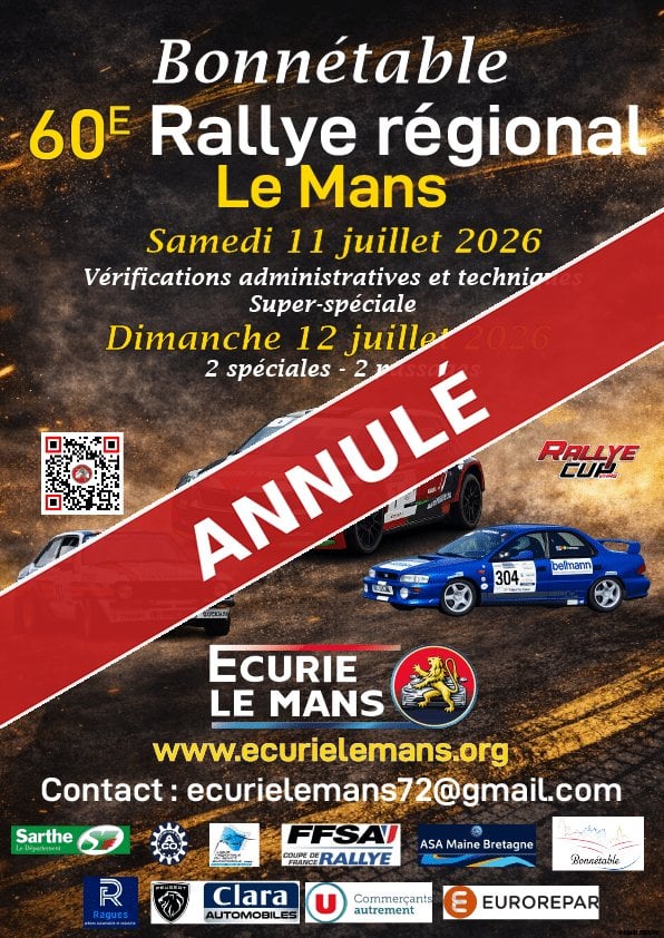 Lire la suite à propos de l’article Le Rallye Le Mans 2026 est annulé