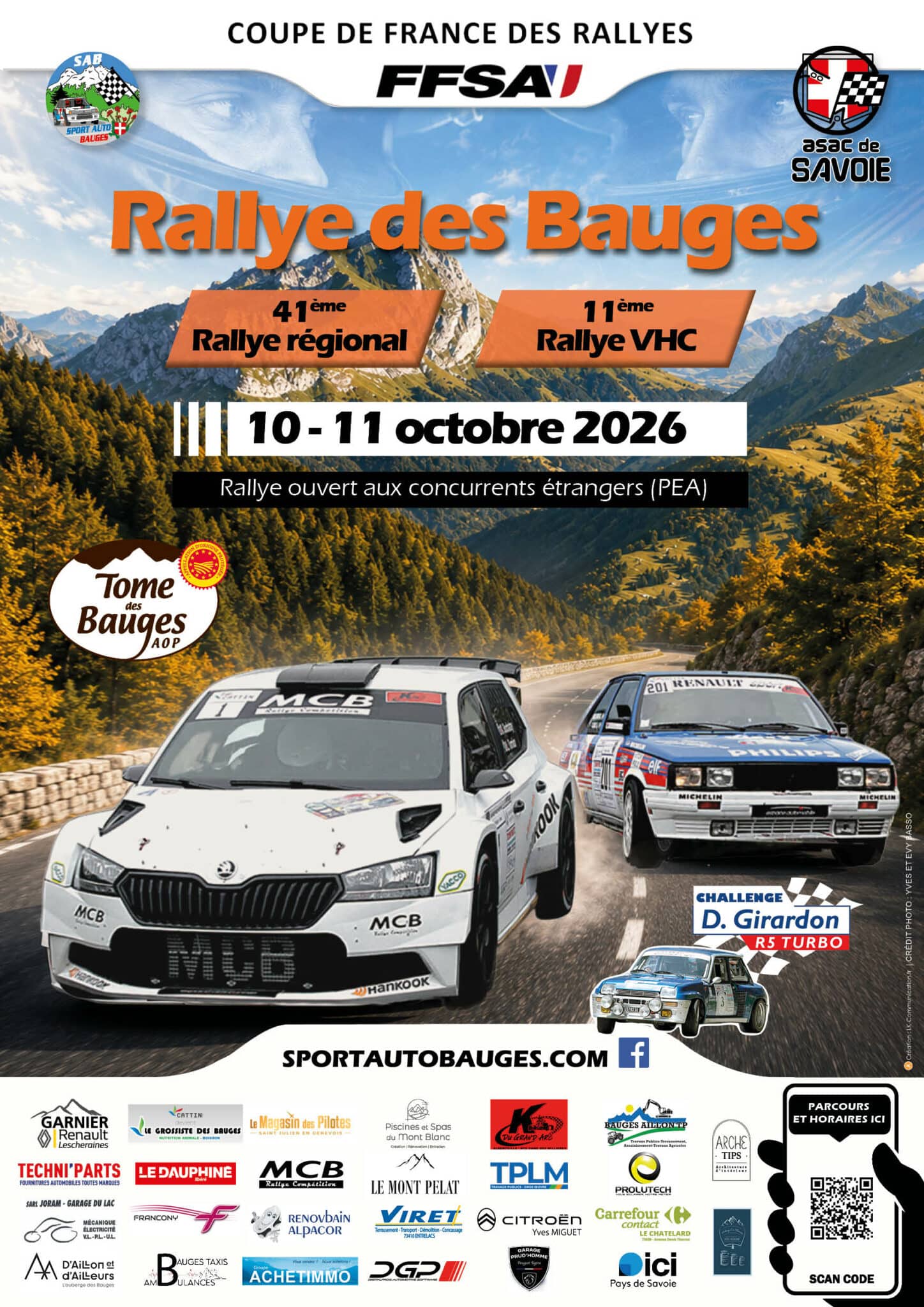 Lire la suite à propos de l’article Rallye des Bauges 2026 : la liste des engagés