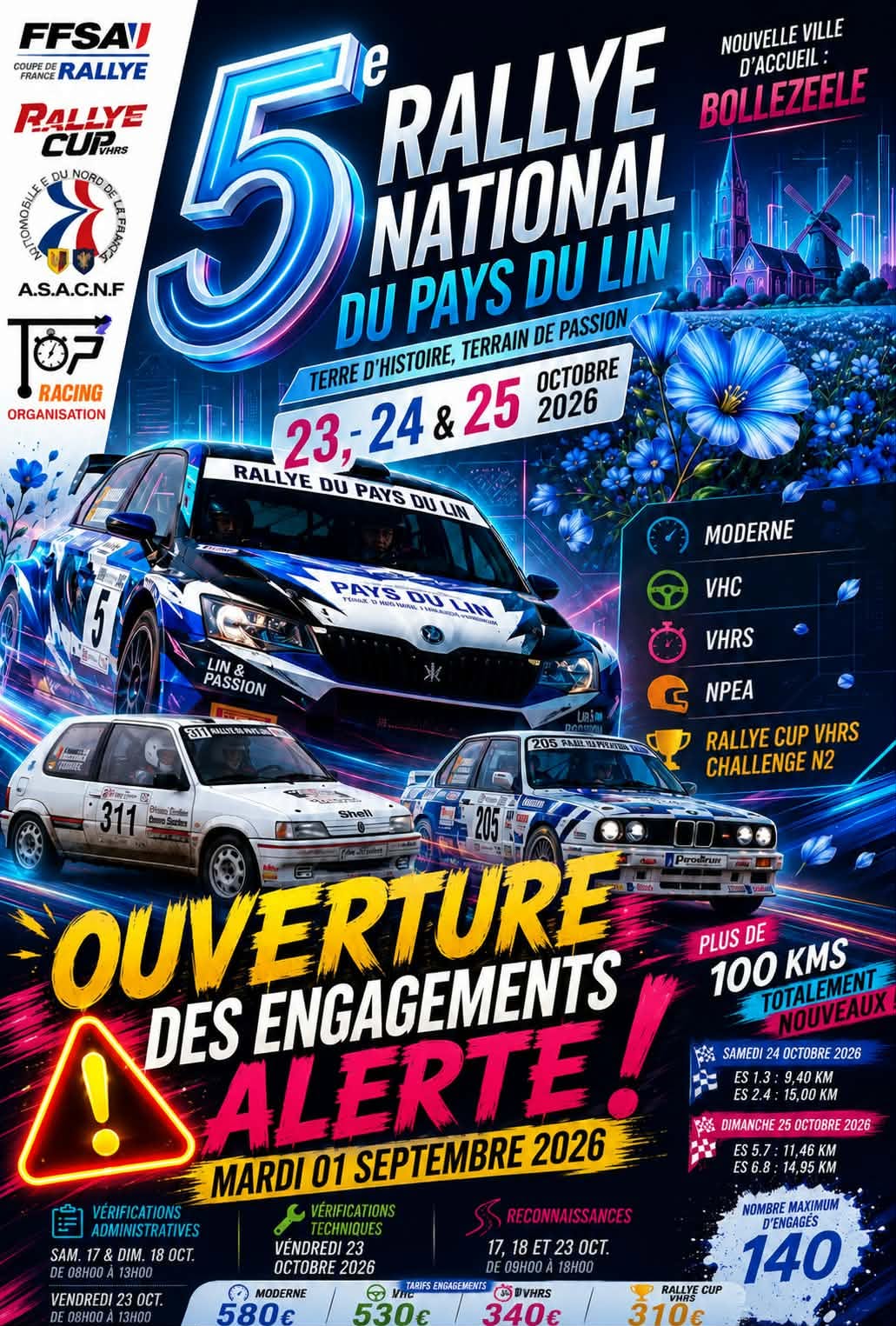 Vous consultez actuellement Rallye du Pays du Lin 2026 : la liste des engagés Modernes, VHC et VHRS