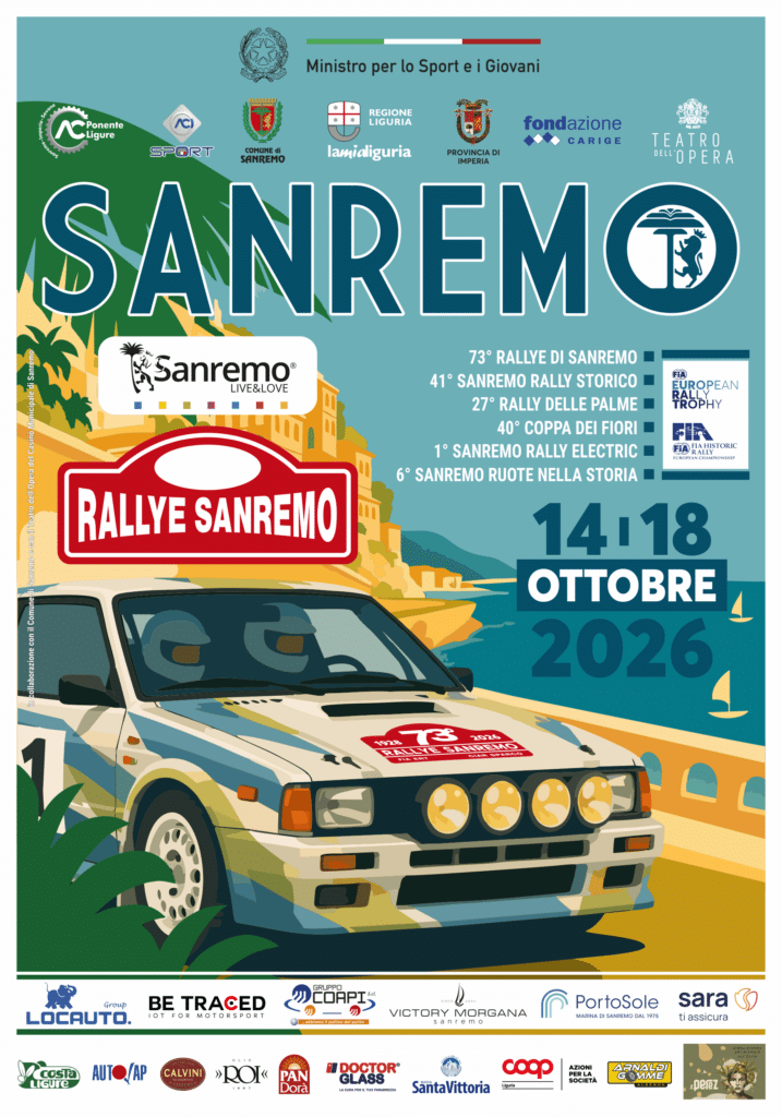Lire la suite à propos de l’article Rallye Sanremo 2026 : la liste des engagés et le parcours